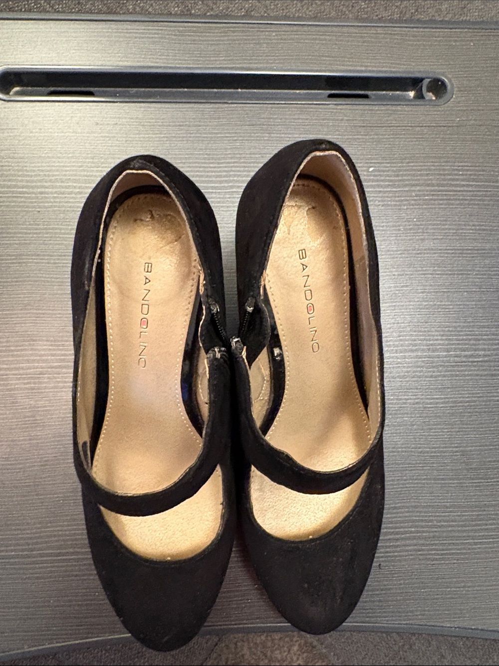 Bandolino Black Suede Mary Jane Heels - Picture 2 of 5